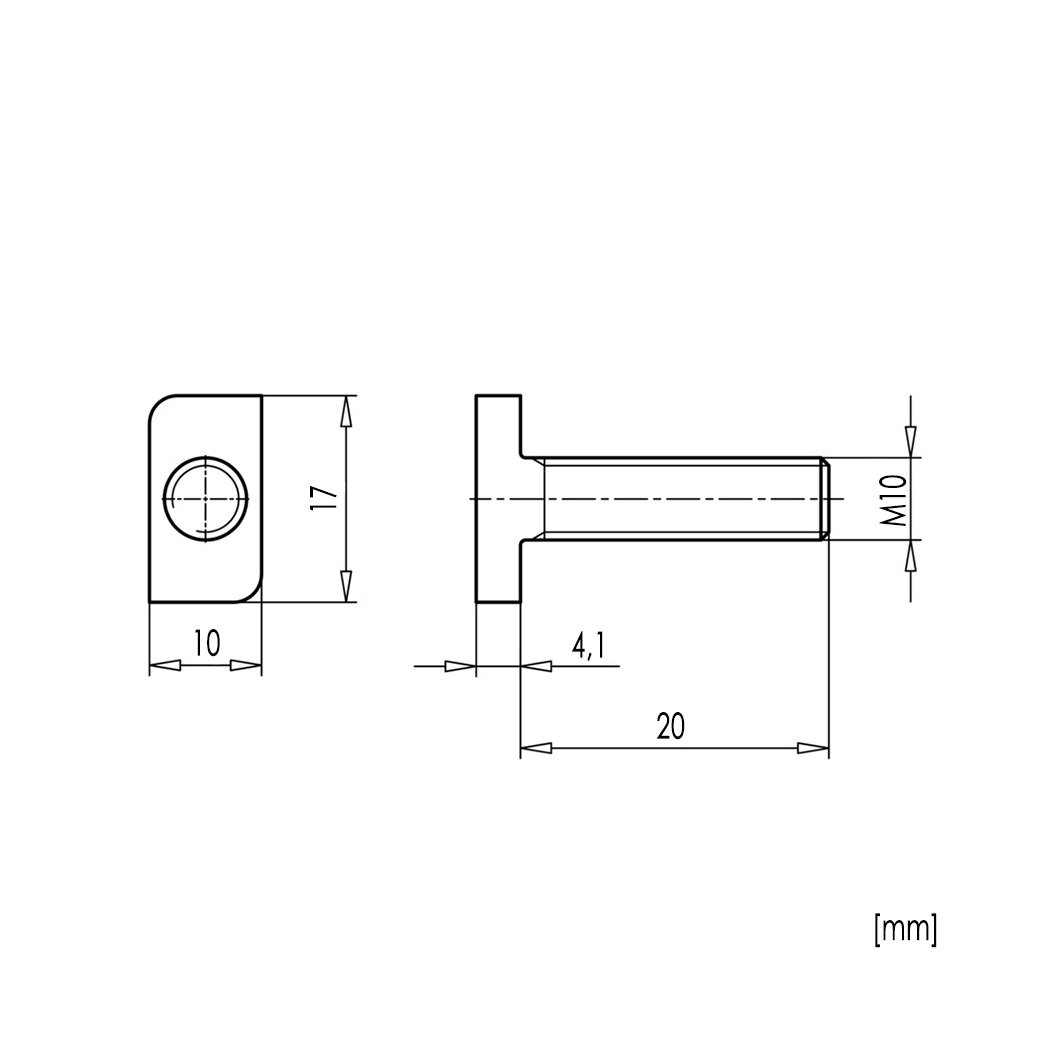 Hammerkopfschraube M10x20 Edelstahl A2 9664_1 kleiner Kopf