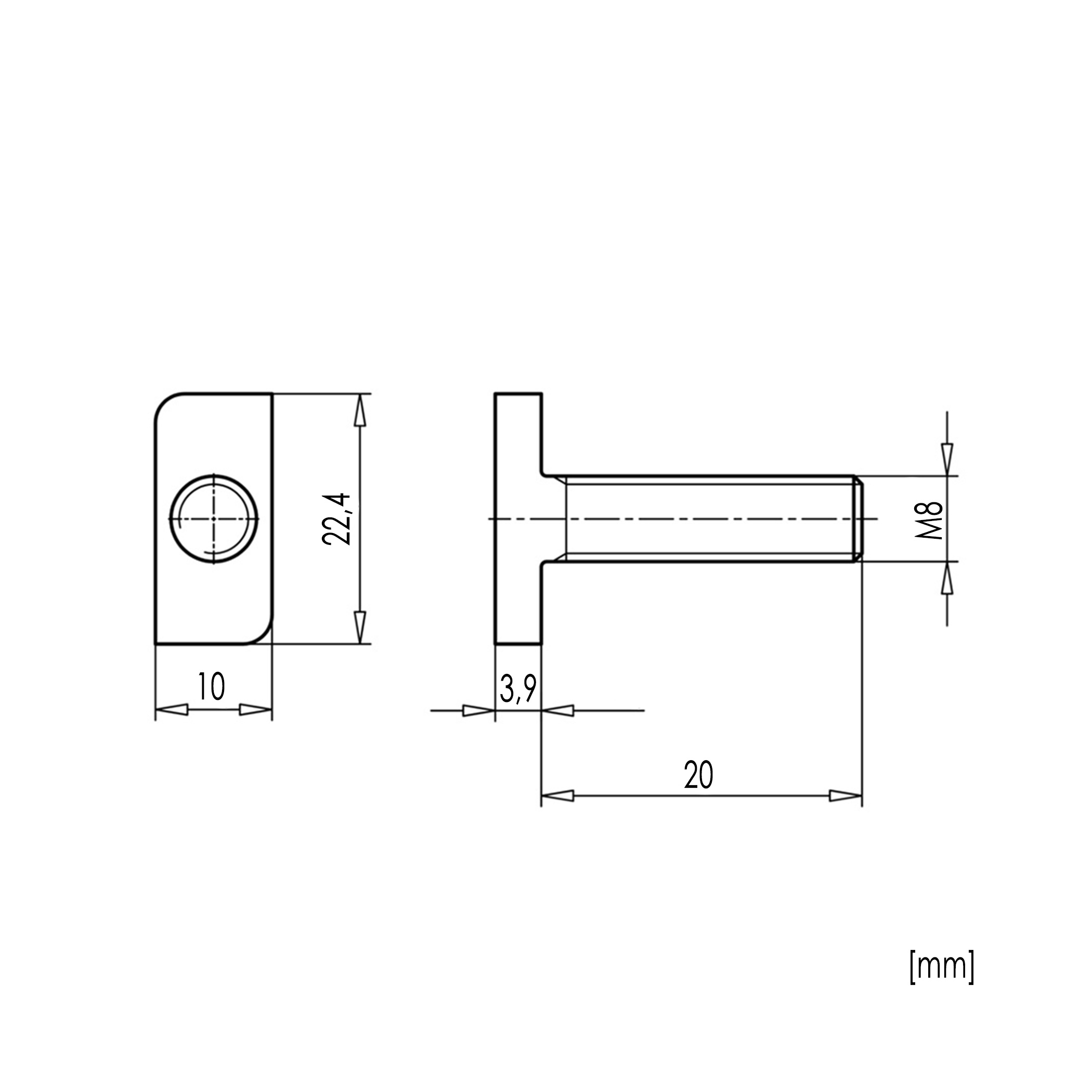 Hammerkopfschraube M8 x 20 Edelstahl A4 Typ 28/15